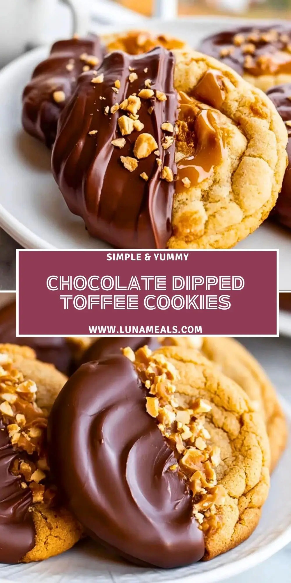 Chocolate Dipped Toffee Cookies (2)