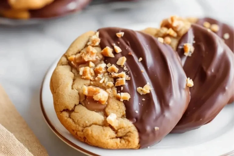 Chocolate Dipped Toffee Cookies