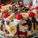 No Bake Banana Split Cheesecake