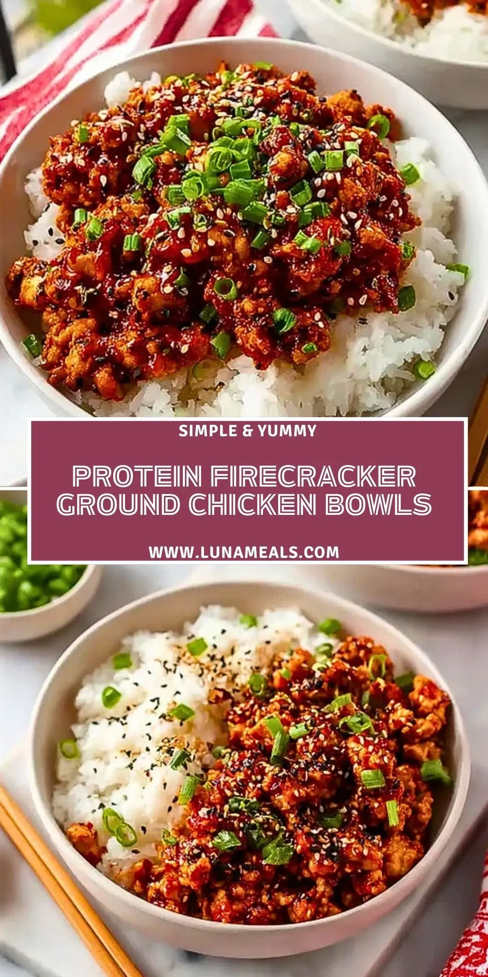 Protein Firecracker Ground Chicken Bowls (2)