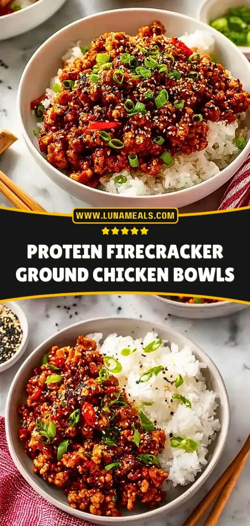 Protein Firecracker Ground Chicken Bowls (3)