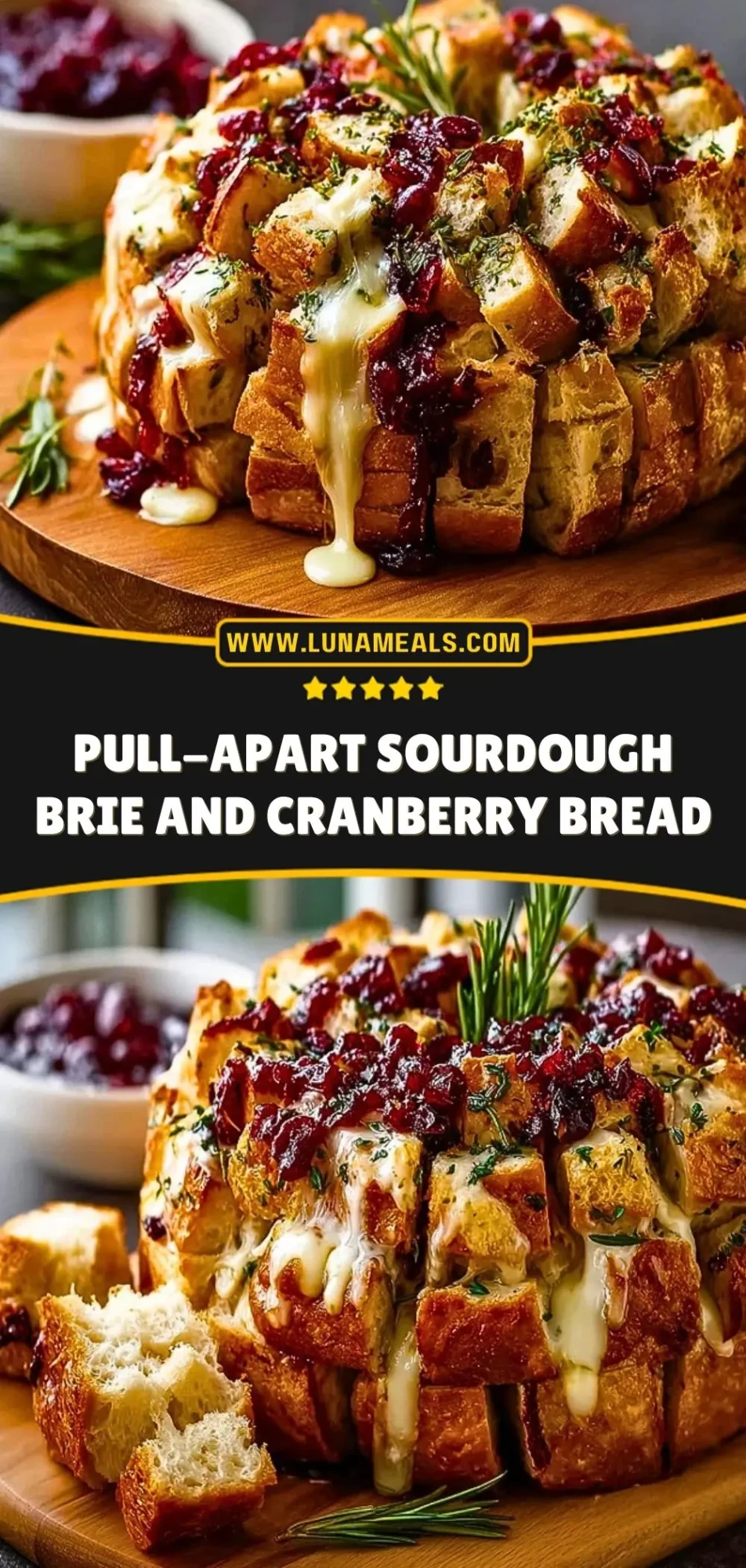 Pull-Apart Sourdough Brie and Cranberry Bread (2)