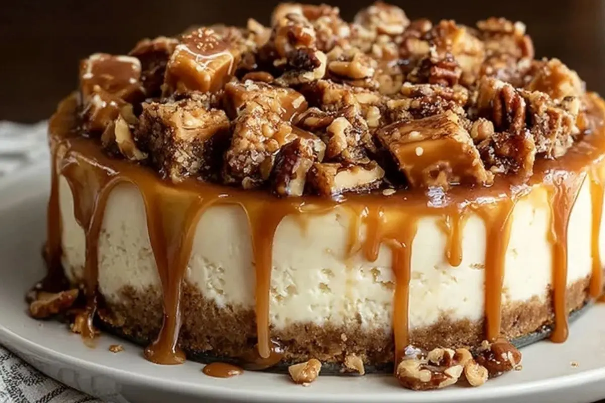 Snickers Cheesecake with Salted Caramel