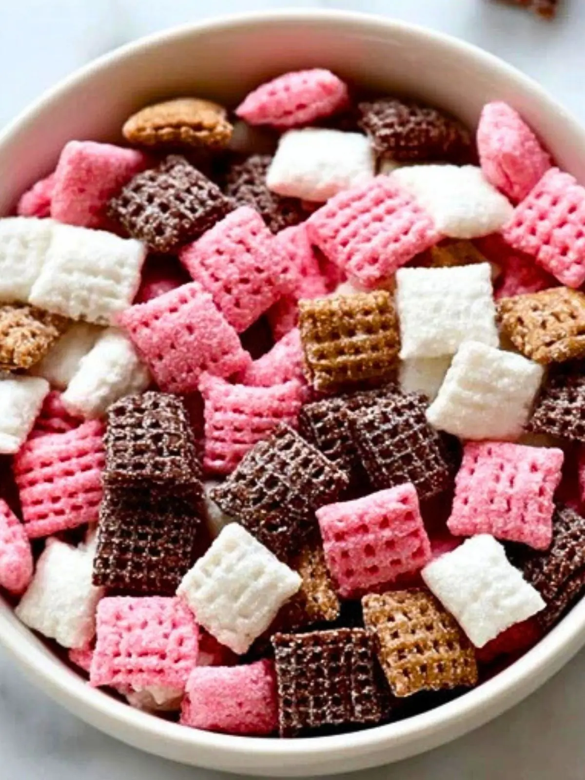 Sweet & Easy Neapolitan Puppy Chow Snack Mix (1)