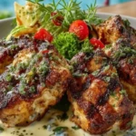 Grilled Chicken Bites with Creamy Garlic Sauce