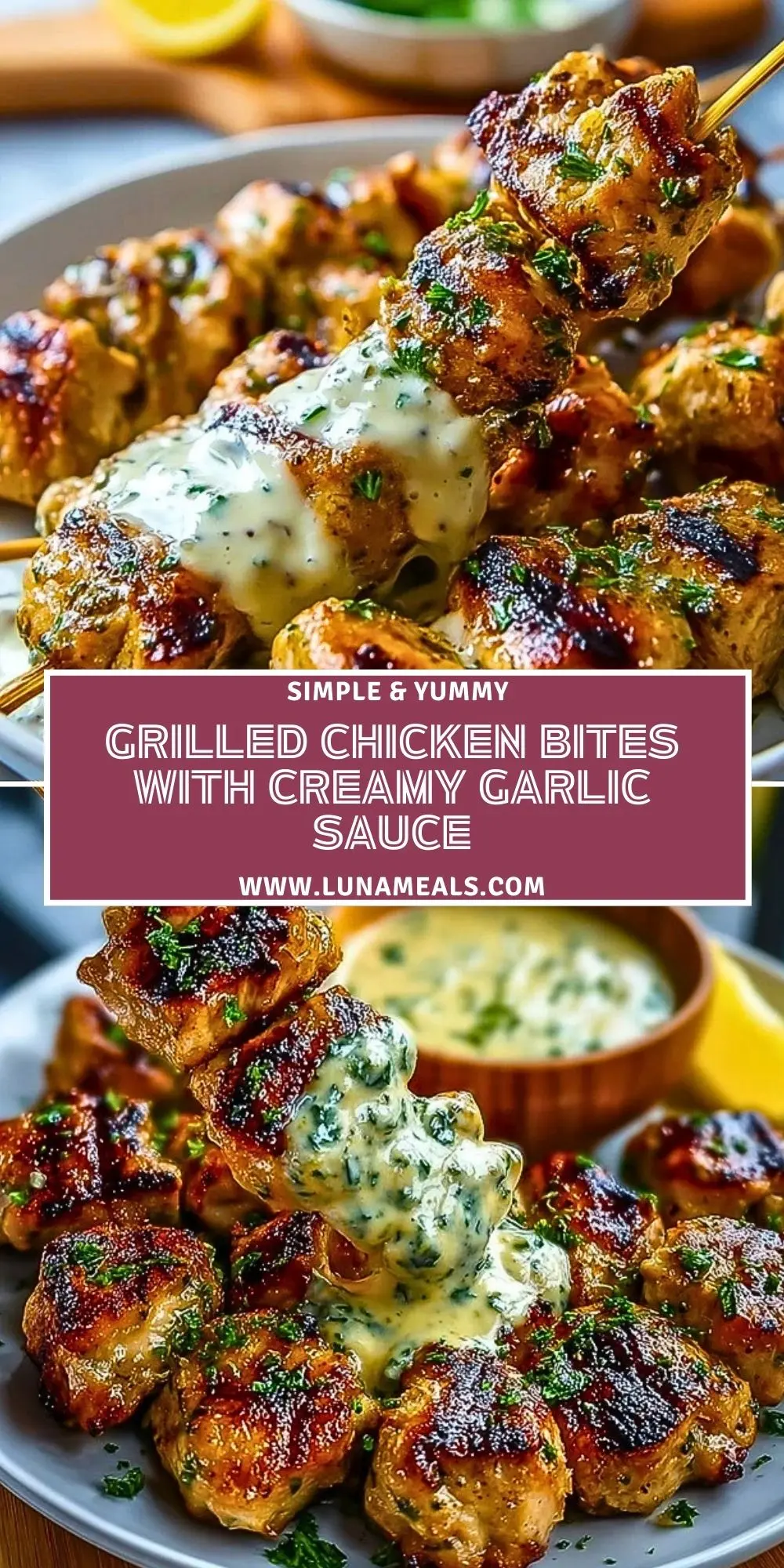 Grilled Chicken Bites with Creamy Garlic Sauce (2)