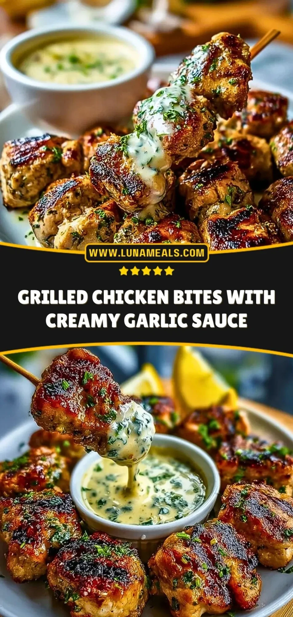 Grilled Chicken Bites with Creamy Garlic Sauce (3)