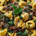Savory Garlic Butter Beef and Spinach Tortellini