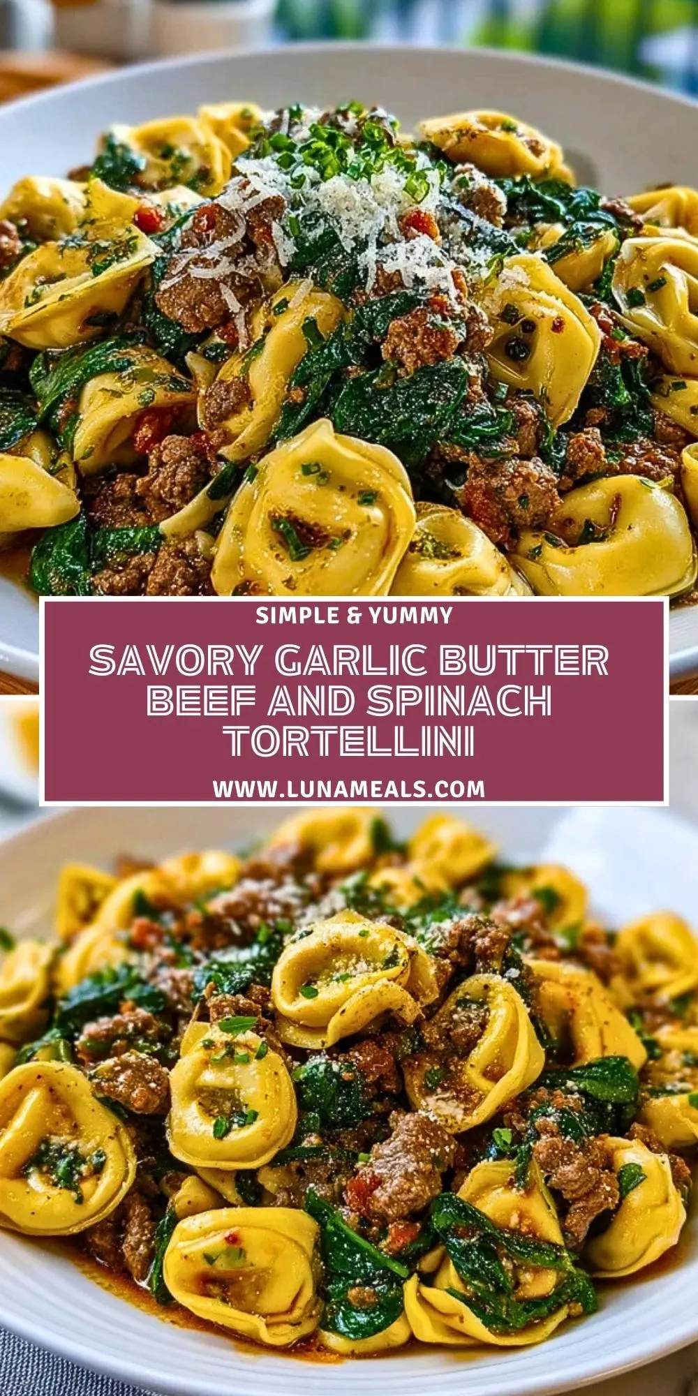 Savory Garlic Butter Beef and Spinach Tortellini (2)