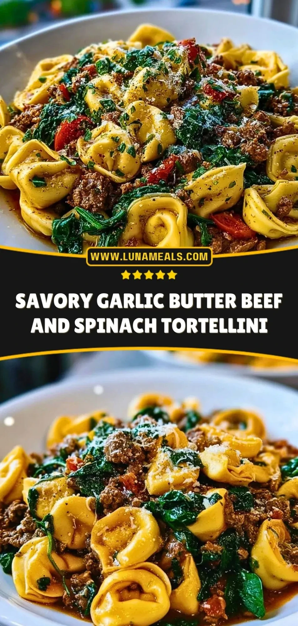 Savory Garlic Butter Beef and Spinach Tortellini (3)