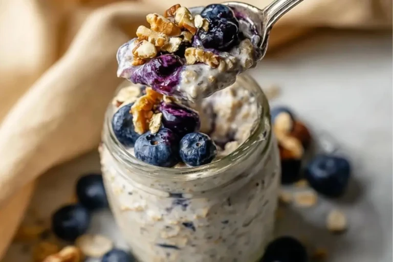 Blueberry Overnight Oats With Yogurt