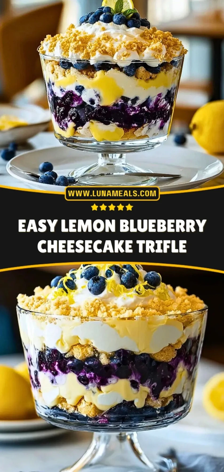 Easy Lemon Blueberry Cheesecake Trifle (3)