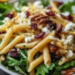 Healthy Feta and Cranberry Penne Salad with Orange Vinaigrette