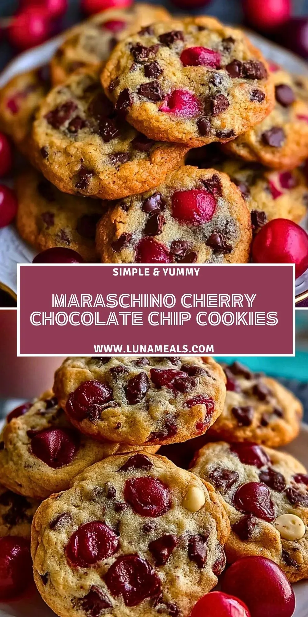 Maraschino Cherry Chocolate Chip Cookies (2)