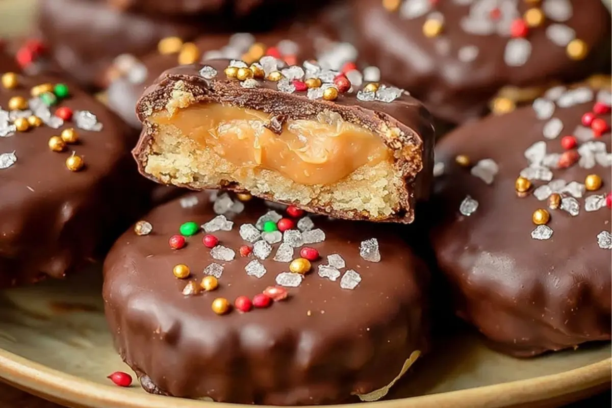 Festive Reese Cup Ritz Cracker Cookies