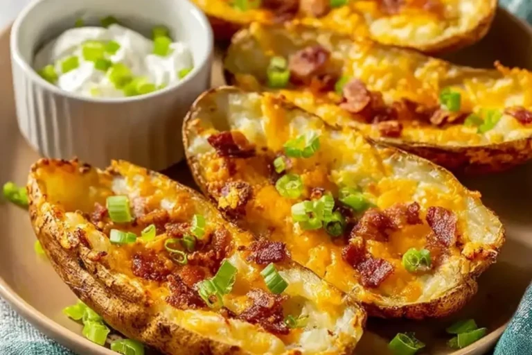 Cheddar Oven Baked Potato Skins