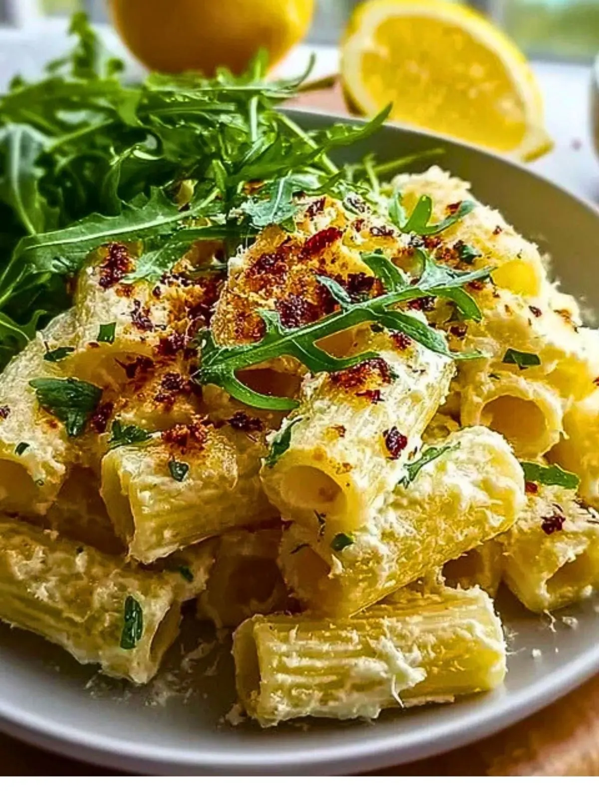 Stanley Tucci's Creamy Lemon Ricotta Pasta with Arugula (1)