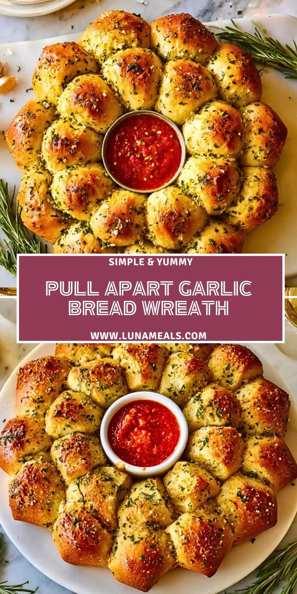 Pull Apart Garlic Bread Wreath (2)