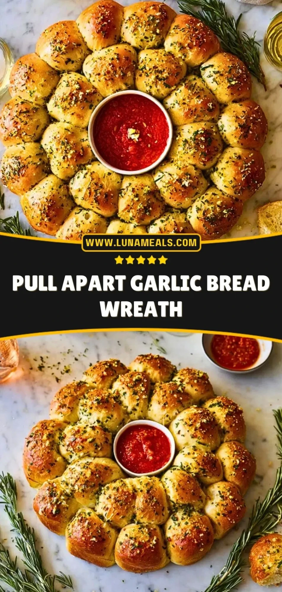 Pull Apart Garlic Bread Wreath (3)