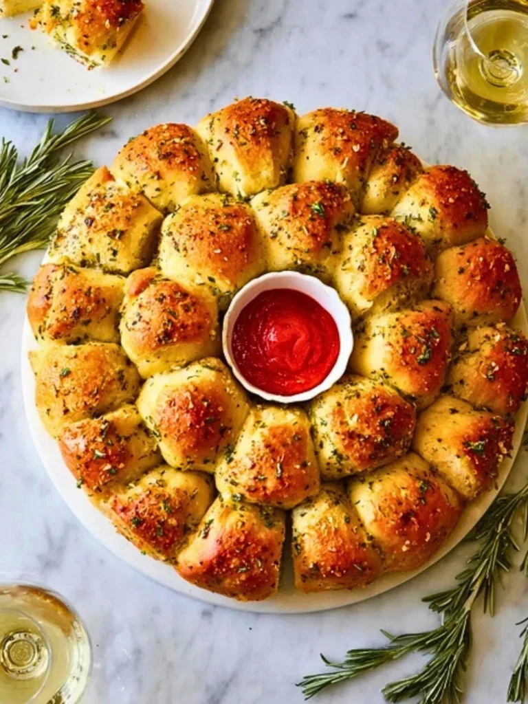Pull Apart Garlic Bread Wreath