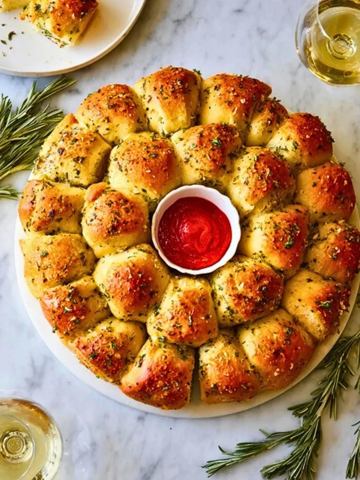 Pull Apart Garlic Bread Wreath
