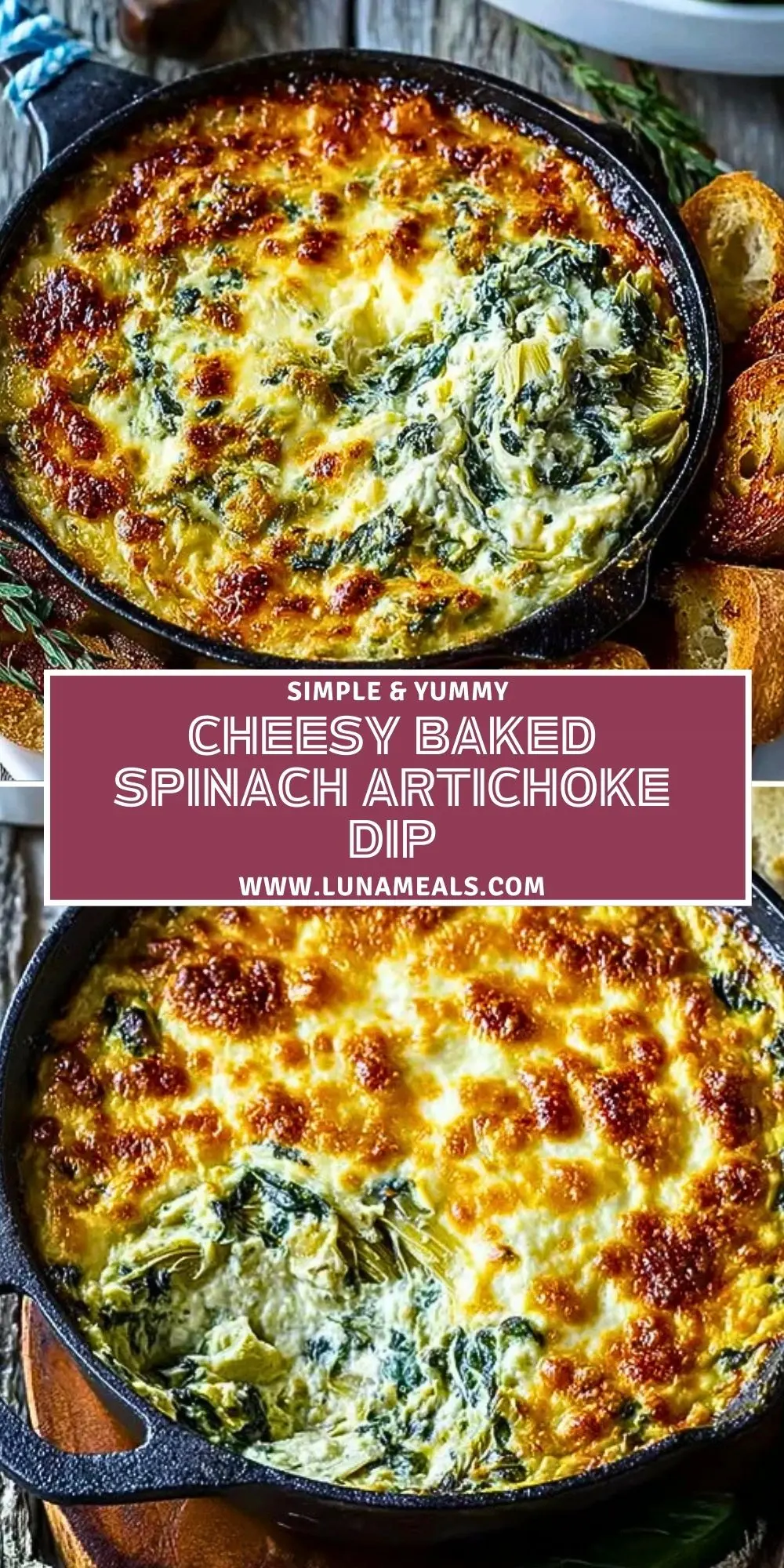 Cheesy Baked Spinach Artichoke Dip (2)