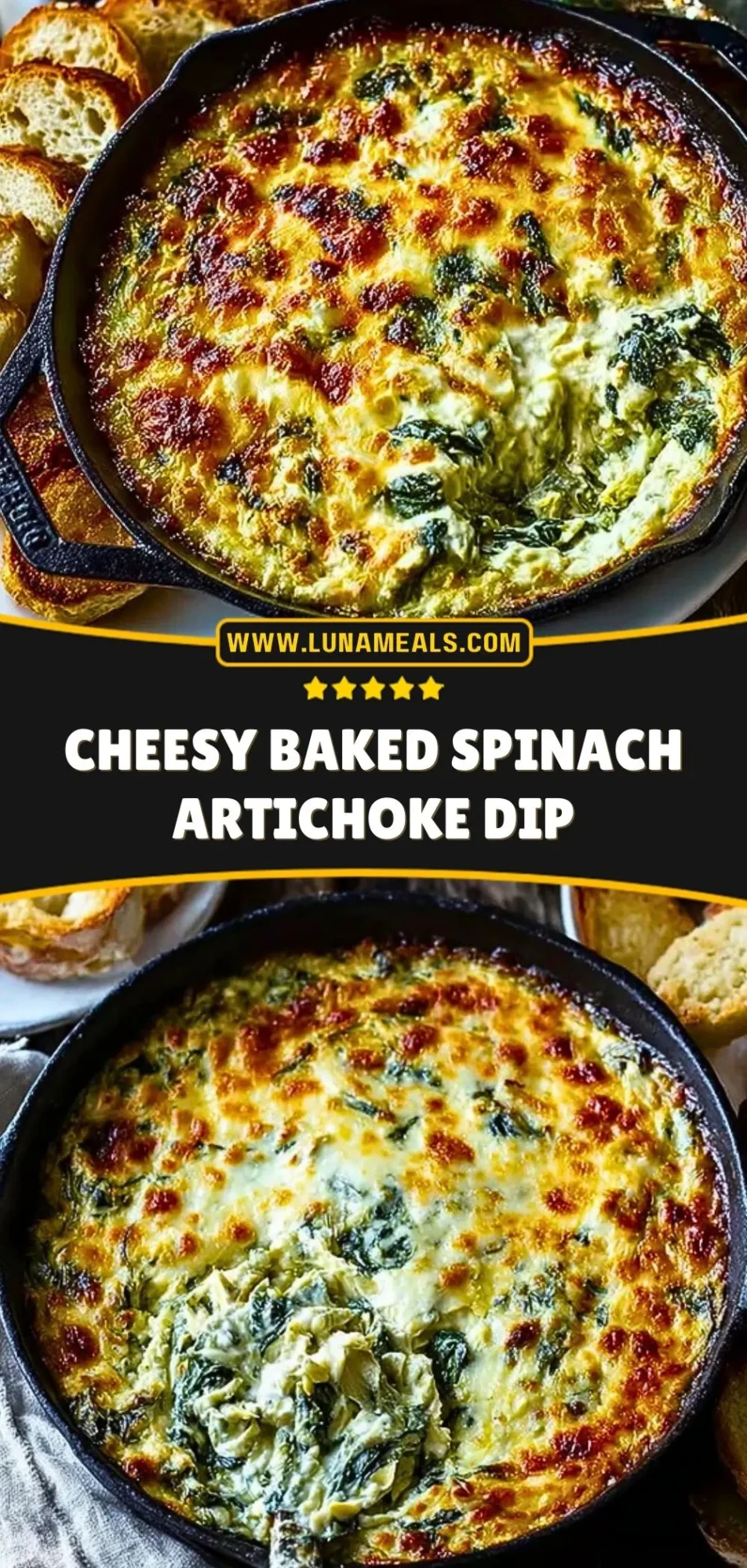 Cheesy Baked Spinach Artichoke Dip (3)