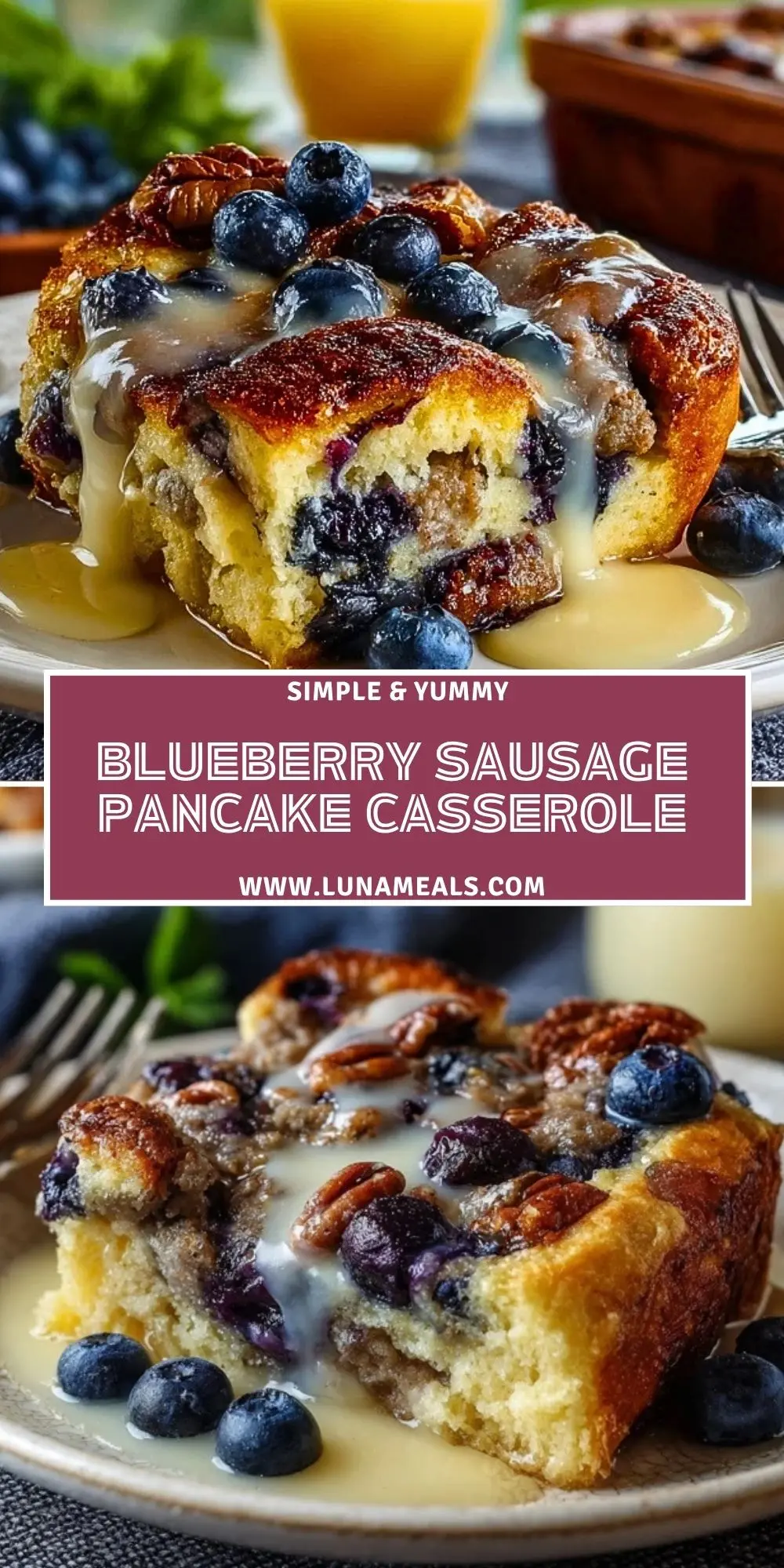 Blueberry Sausage Pancake Casserole (2)