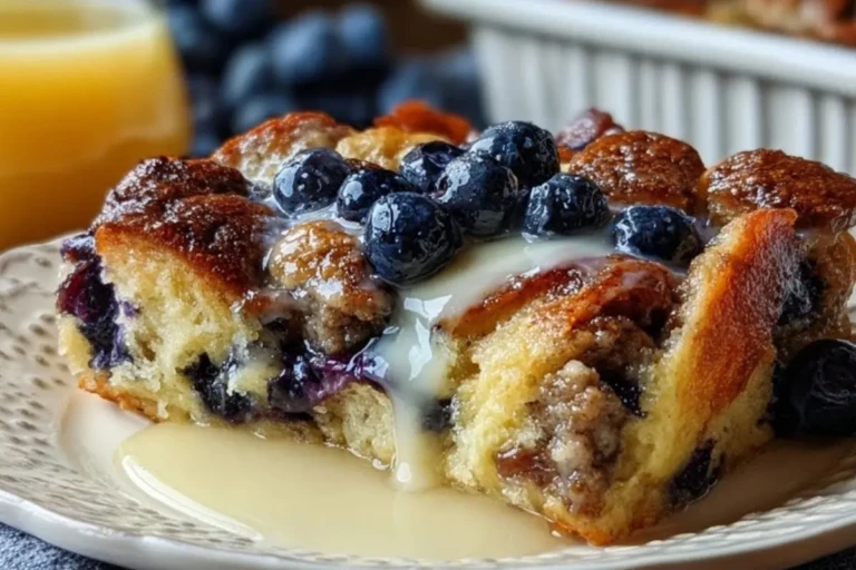 Blueberry Sausage Pancake Casserole