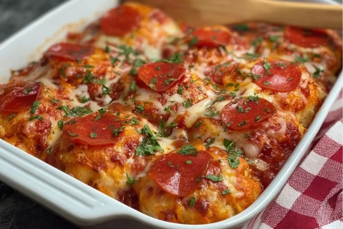 Bubble Up Biscuit Pizza Casserole