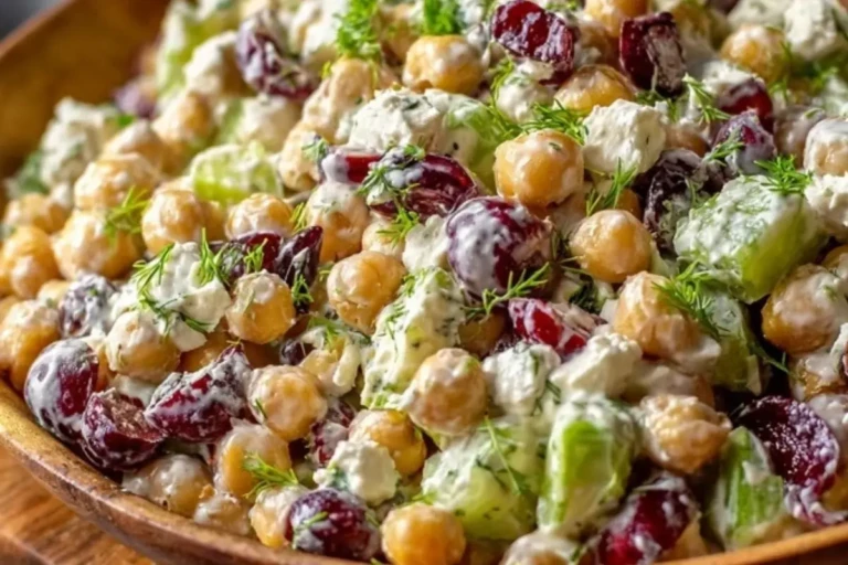 Chickpea Cranberry Salad (Creamy Feta Dressing)