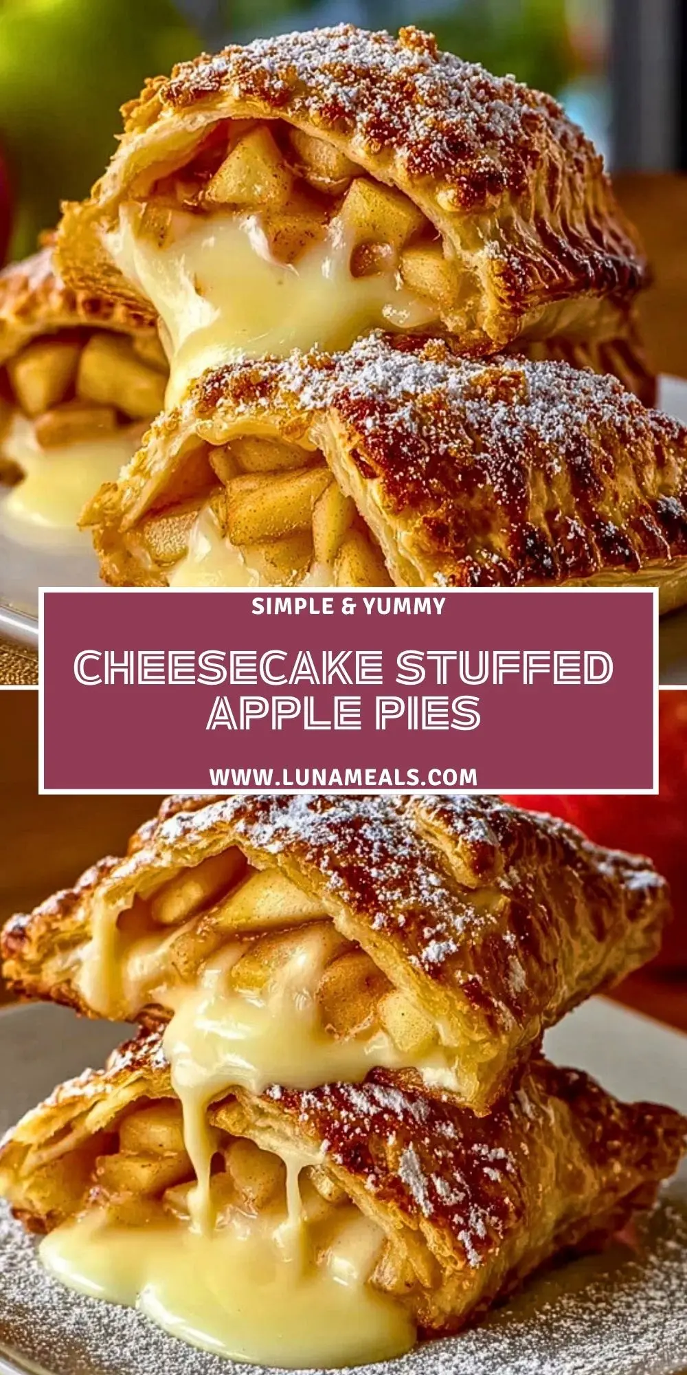 Cheesecake Stuffed Apple Pies (2)