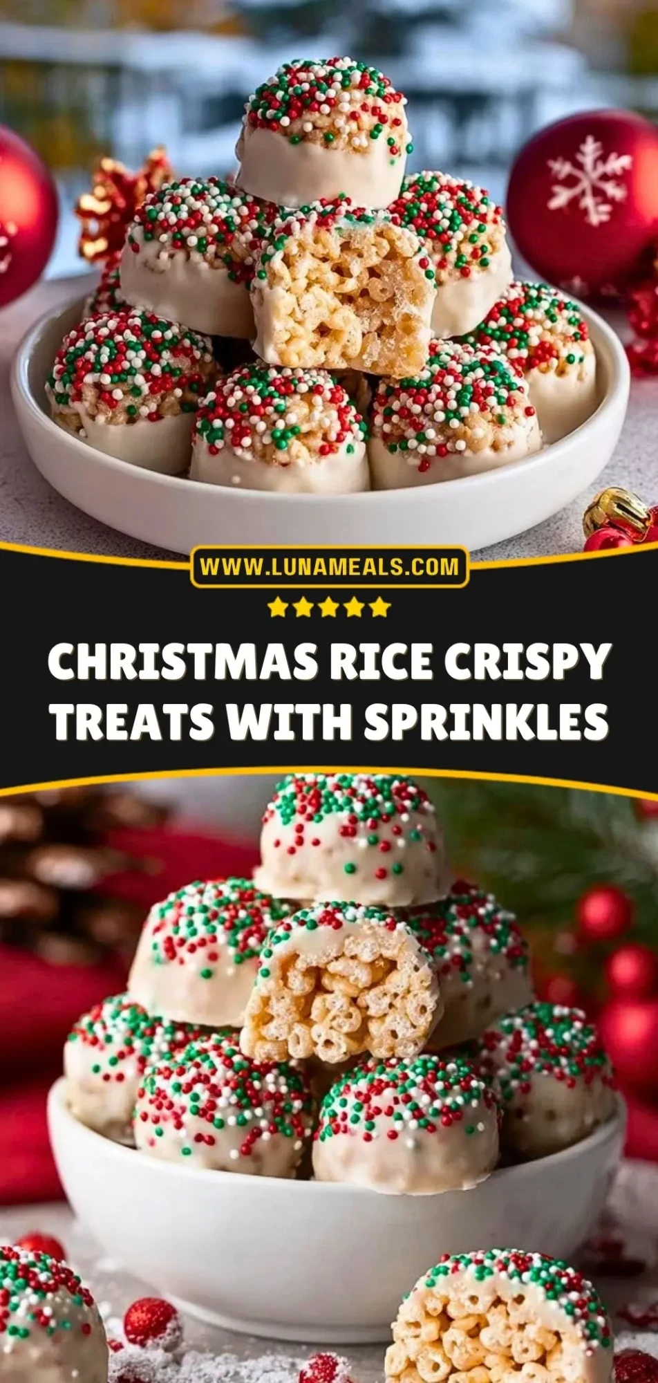 Christmas Rice Crispy Treats With Sprinkles (3)