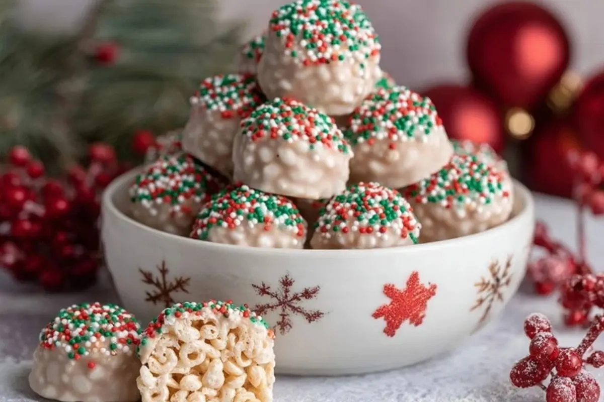 Christmas Rice Crispy Treats With Sprinkles