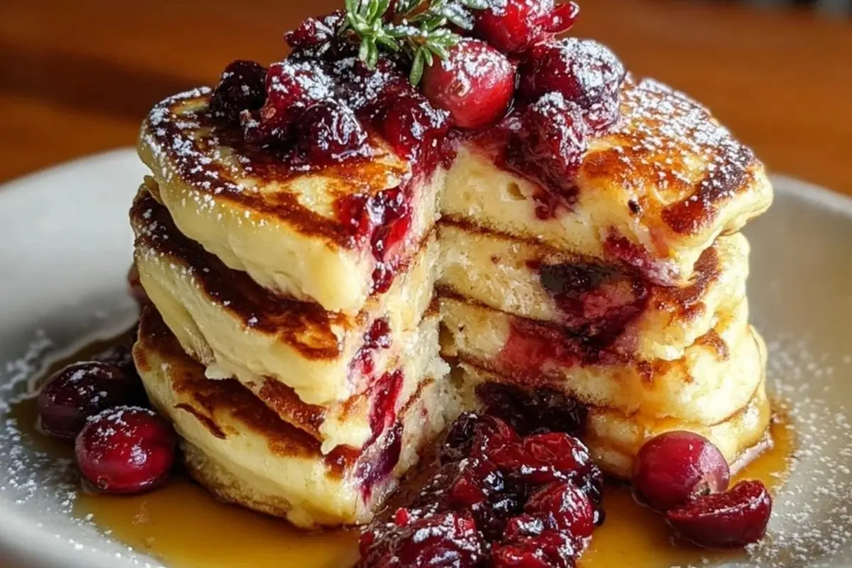 Cranberry Orange Ricotta Pancakes