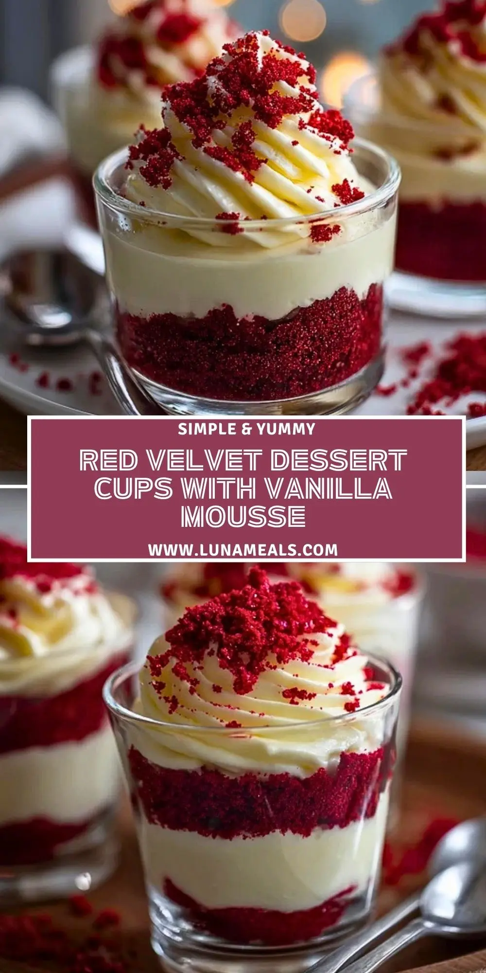 Red Velvet Dessert Cups with Vanilla Mousse (2)