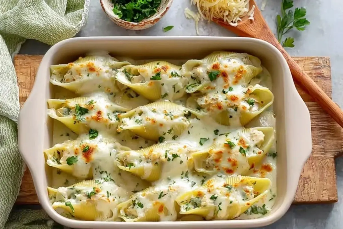Best Baked Chicken Alfredo Stuffed Shells