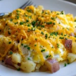 Cheesy Potato Egg Scramble