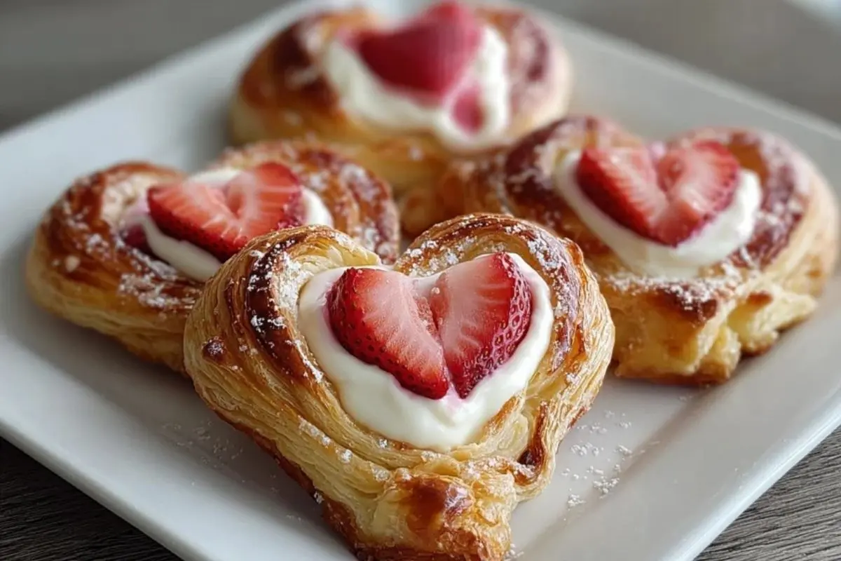 Strawberry Cream Cheese Heart Danishes