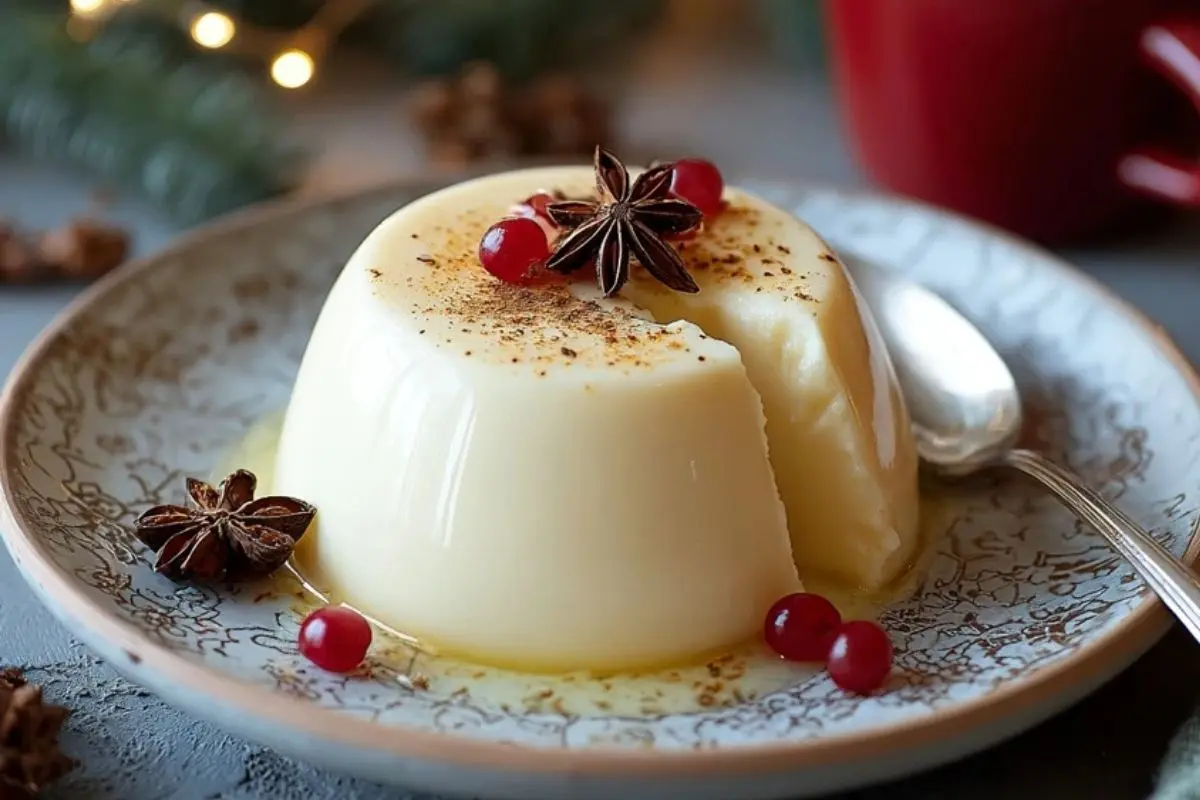Creamy Eggnog Panna Cotta