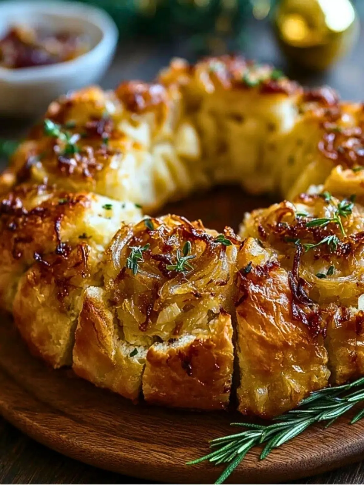 Caramelized Onion & Gruyère Stuffed Bread Wreath (1)