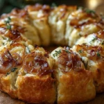 Caramelized Onion & Gruyère Stuffed Bread Wreath
