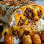 Cheesy Potato Burritos with Crispy Tater Tots