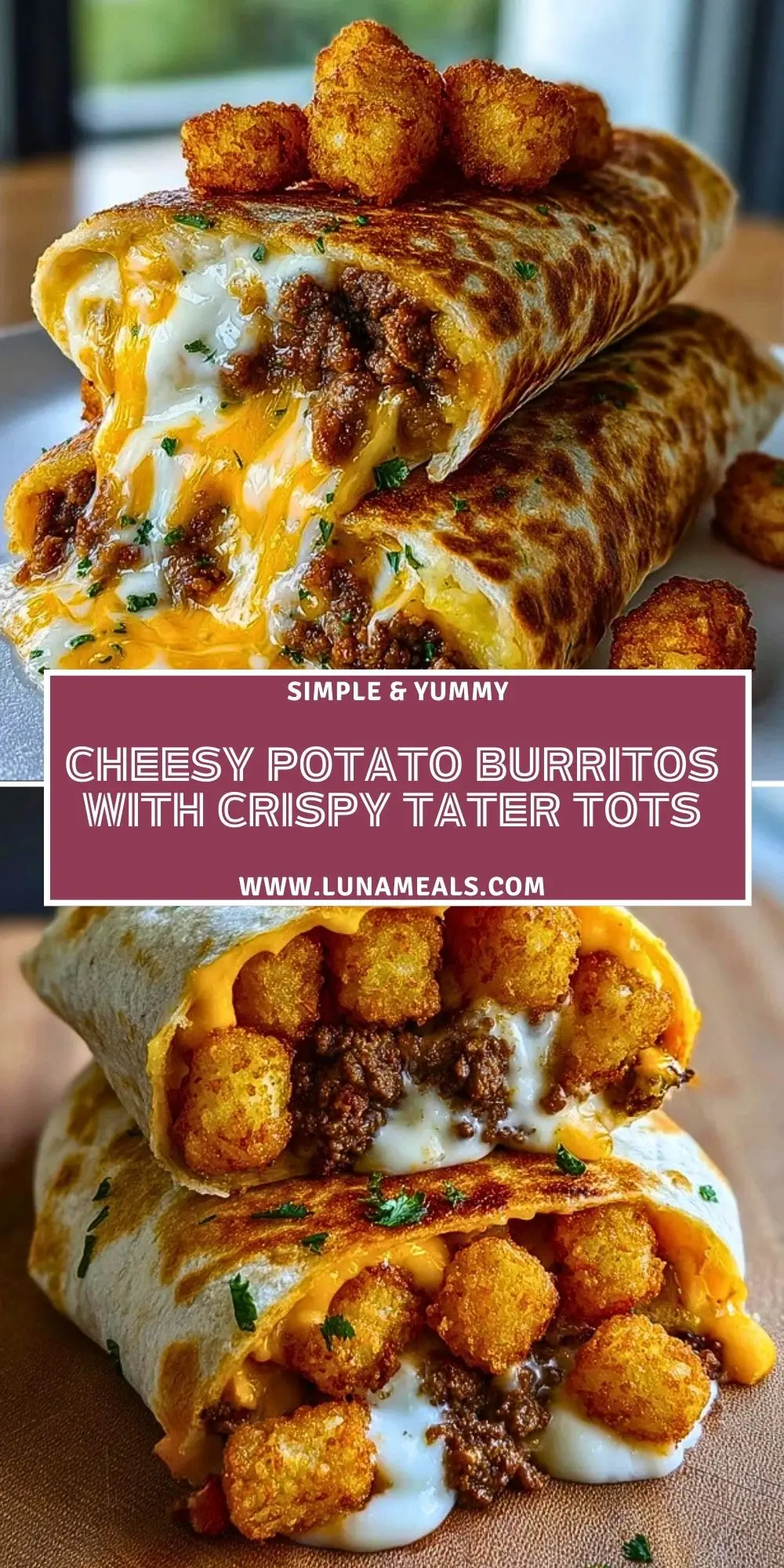 Cheesy Potato Burritos with Crispy Tater Tots (2)