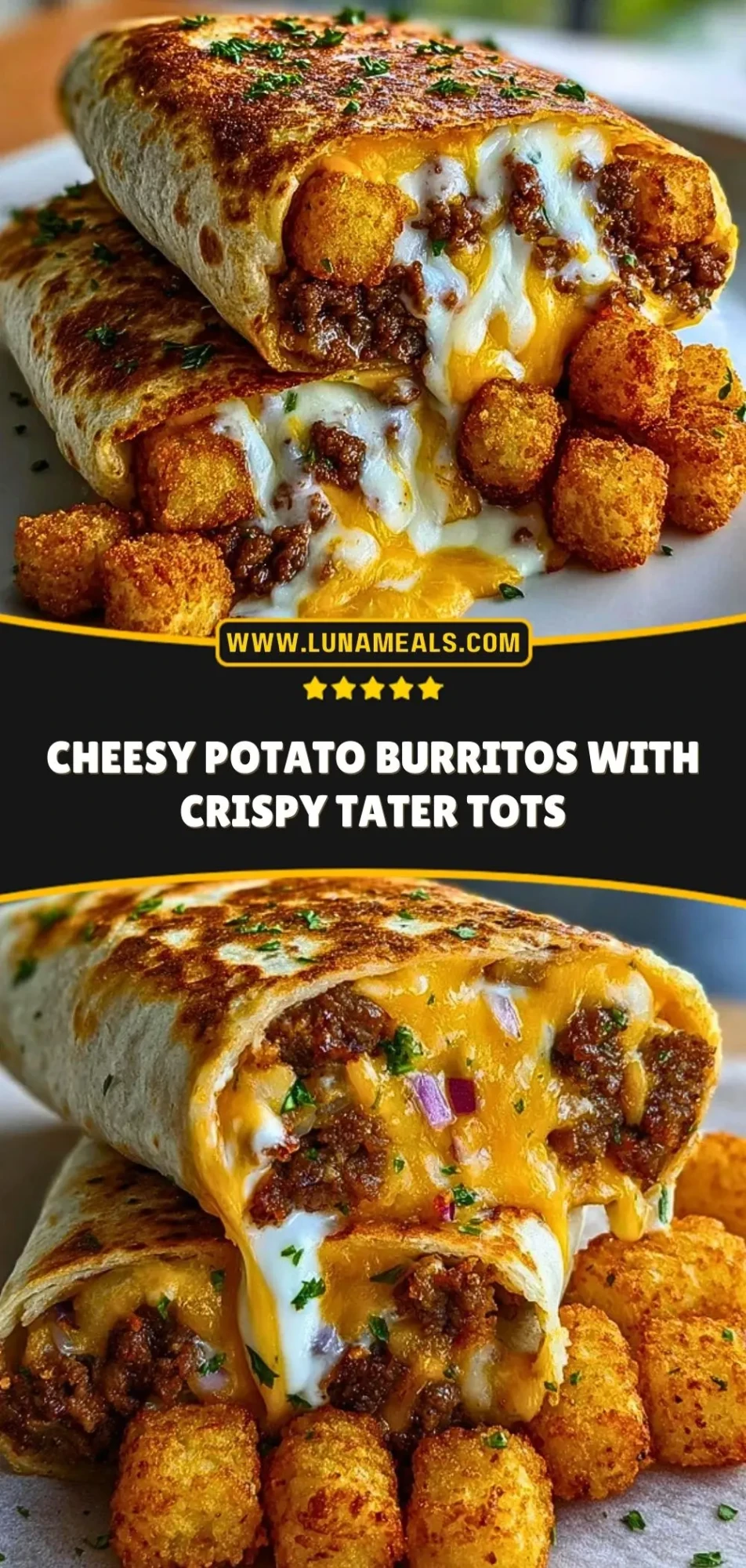 Cheesy Potato Burritos with Crispy Tater Tots (3)