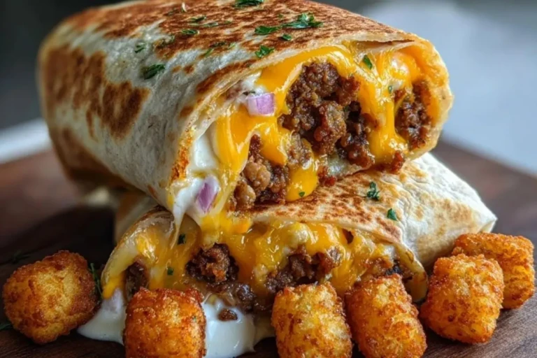 Cheesy Potato Burritos with Crispy Tater Tots