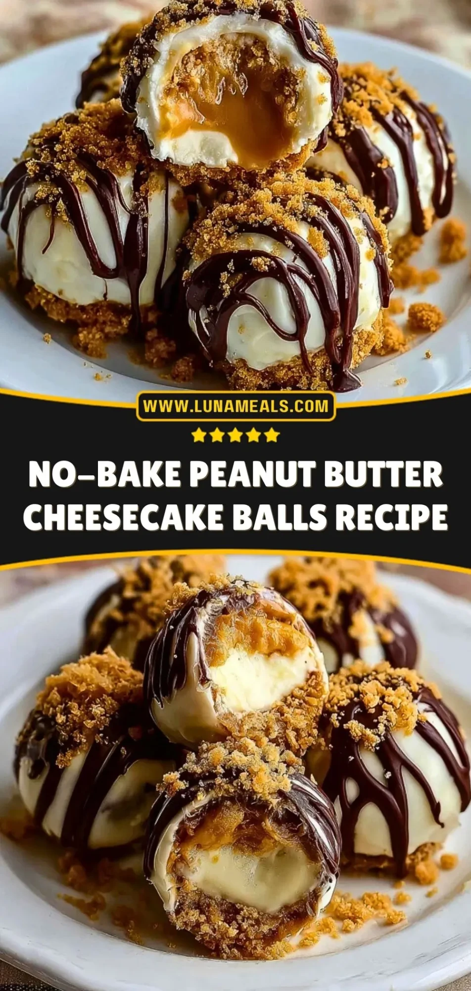 Copy of Copy of RecipeNaNo-Bake Peanut Butter Cheesecake Balls Recipeme - Pin 2
