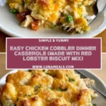 Easy Chicken Cobbler Dinner Casserole (Made with Red Lobster Biscuit Mix) (2)