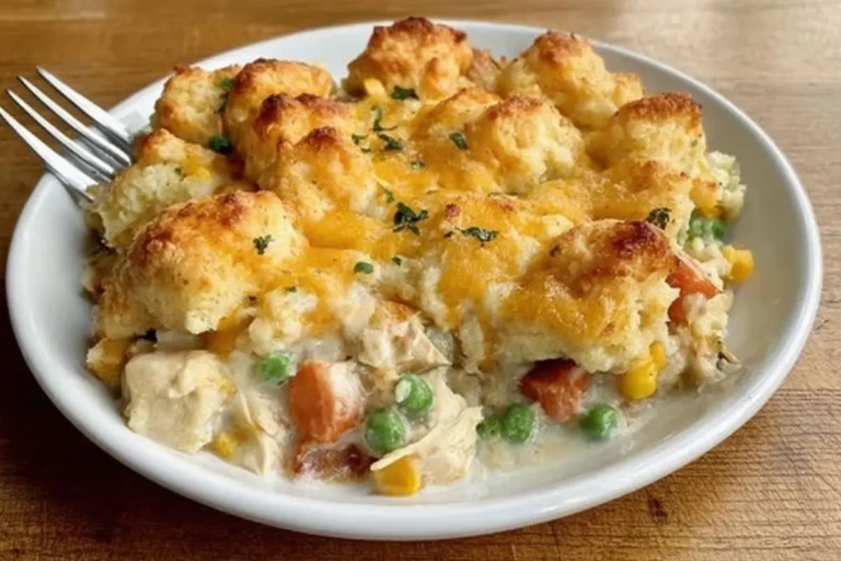 Easy Chicken Cobbler Dinner Casserole (Made with Red Lobster Biscuit Mix)