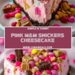Pink M&M Snickers Cheesecake (2)